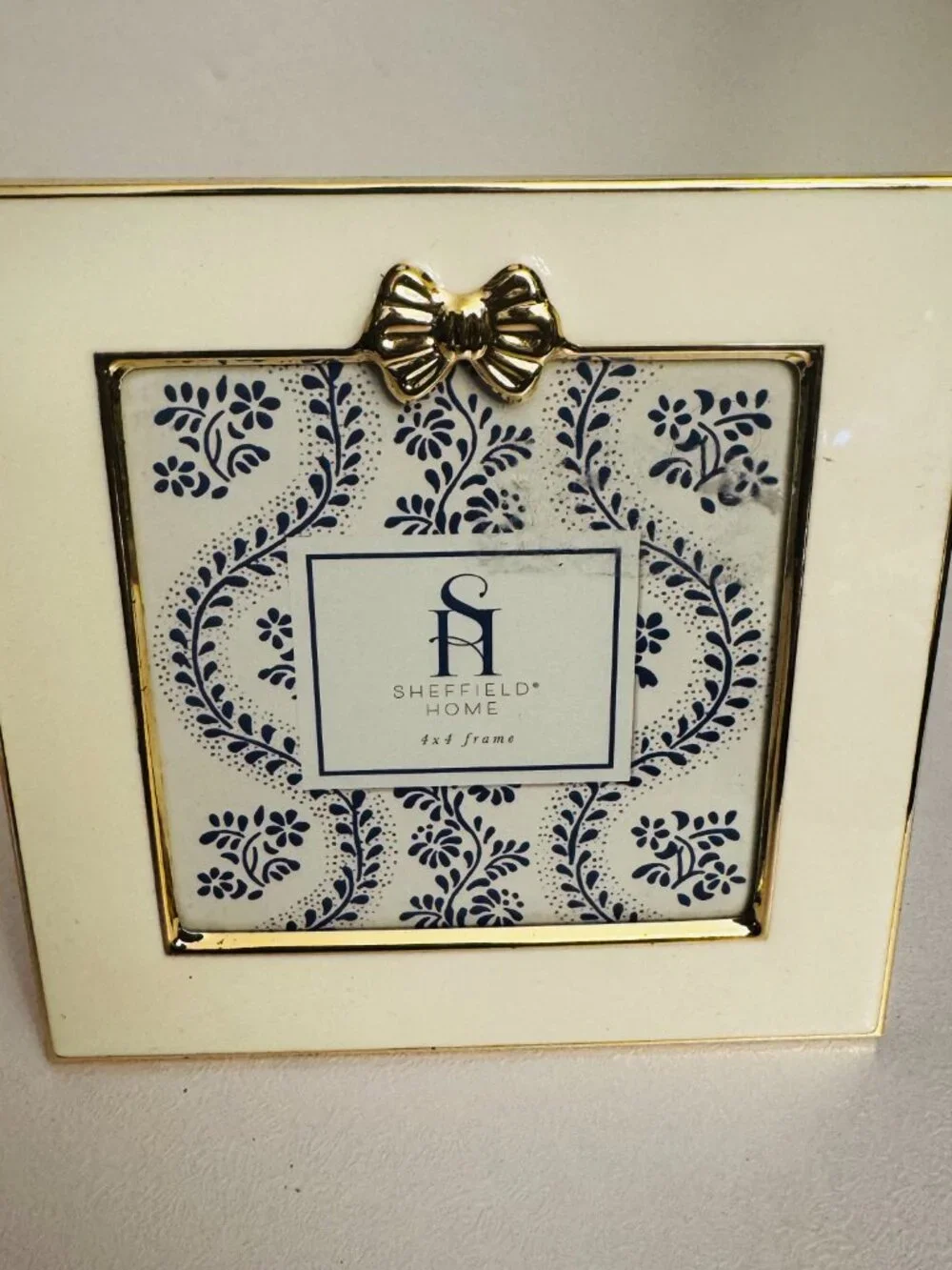 Sheffield Photo Frame White Enamel Square 5x5